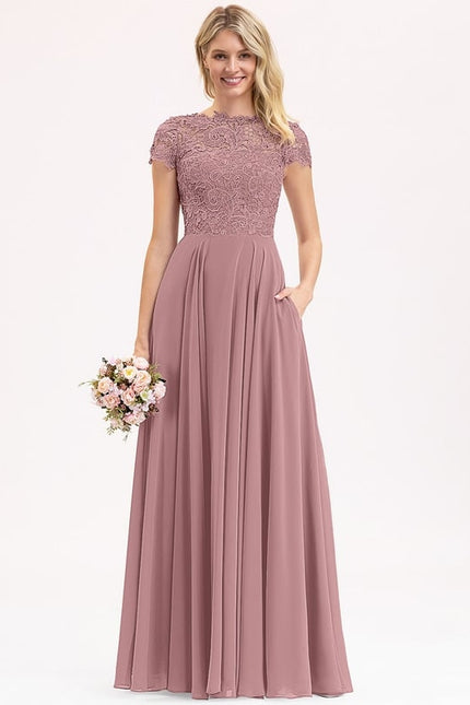 Robe De Bal Longue Mauve Élégante