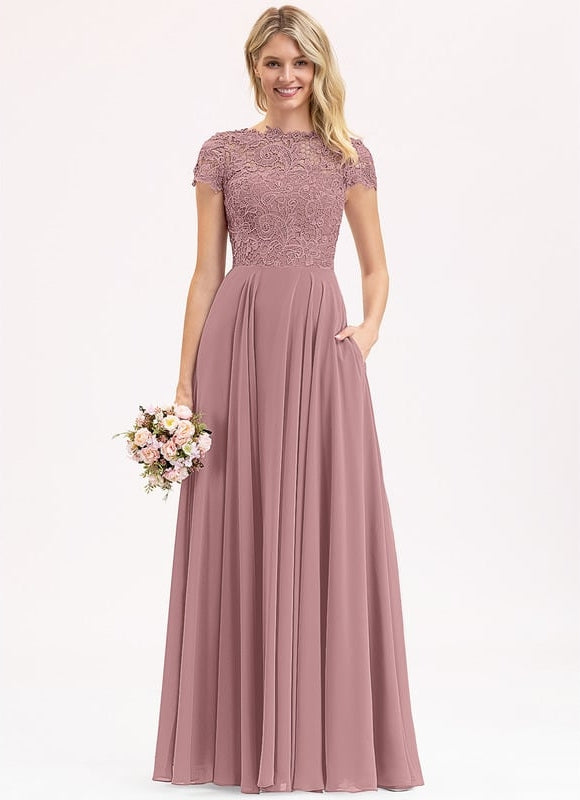 Robe De Bal Longue Mauve Élégante