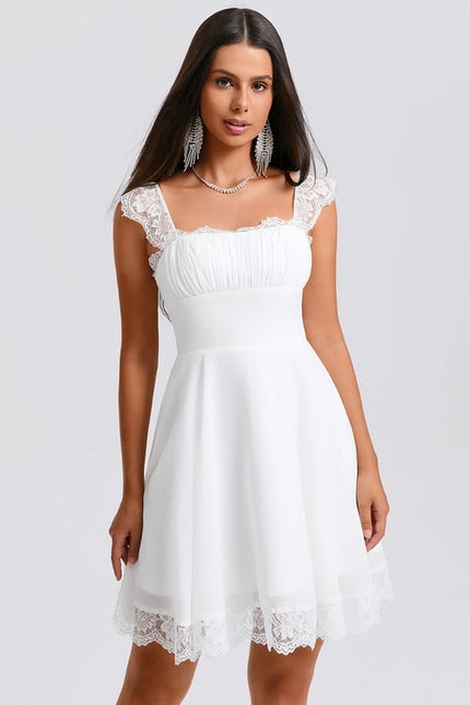 Robe De Bal Courte En Dentelle - gallery 1