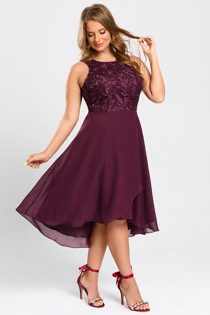 Robe De Bal Aubergine Flottante - gallery 9