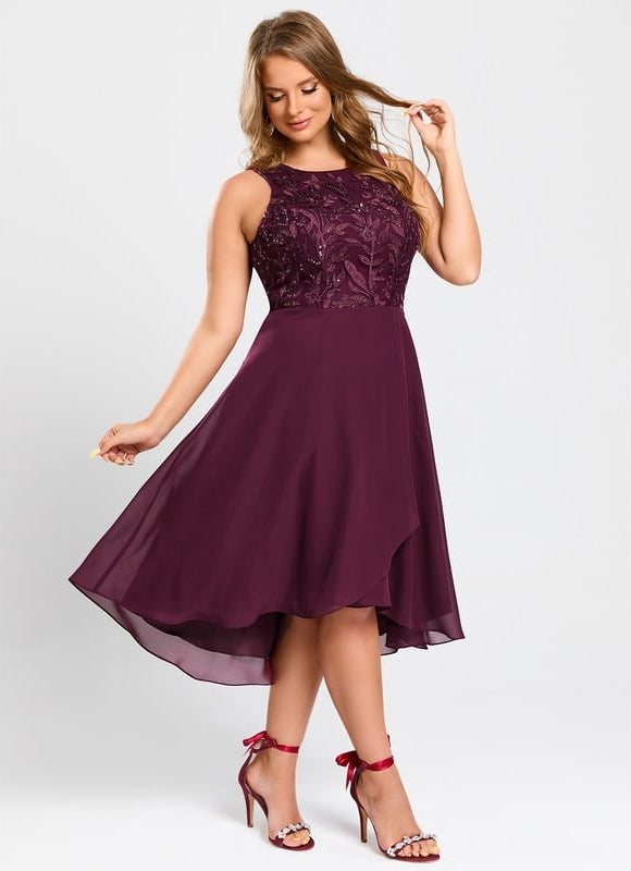 Robe De Bal Aubergine Flottante - gallery 9