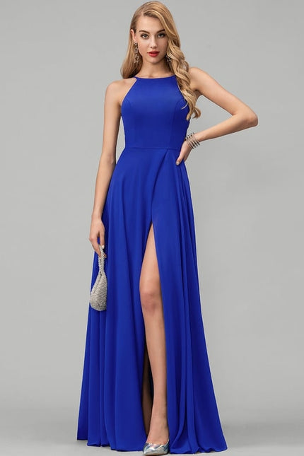 Robe De Bal Fluide Bleue - gallery 1