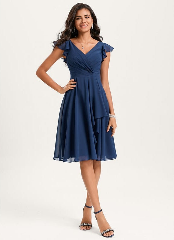 Robe De Bal Mousseline Bordeaux - gallery 1