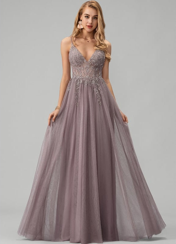 Robe De Bal Vaporeuse Mauve - gallery 4