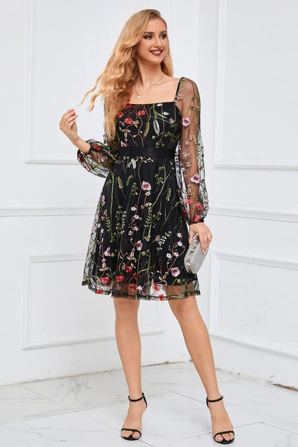 Robe De Bal Brodée Noire - gallery 6