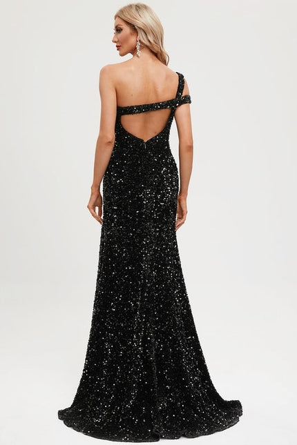 Robe De Bal Scintillante Asymétrique - gallery 5