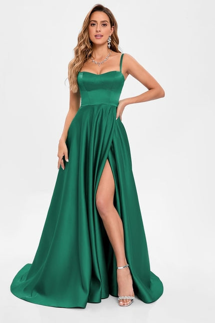 Robe De Bal Satinée Asymétrique