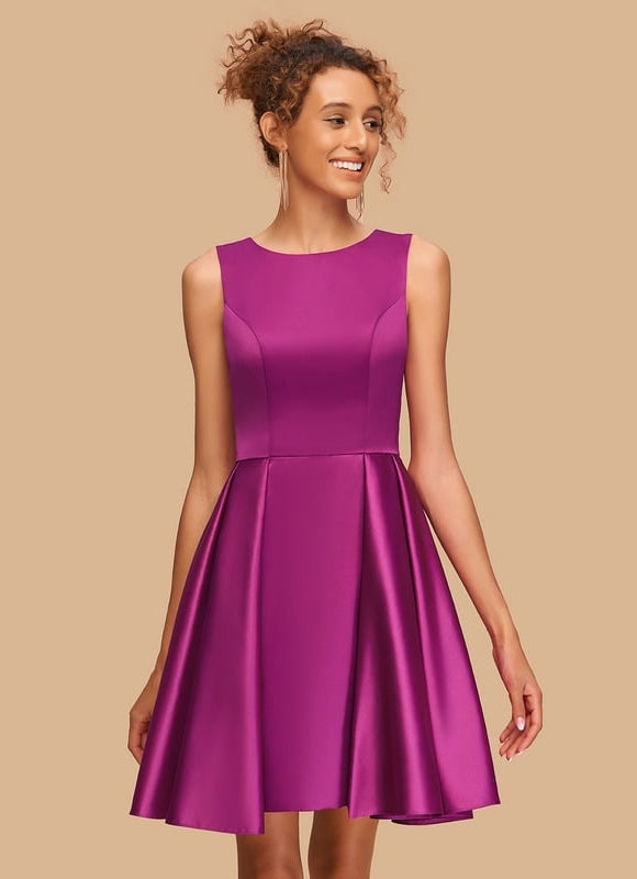 Robe De Bal De Bal En Satin Rose - gallery 3