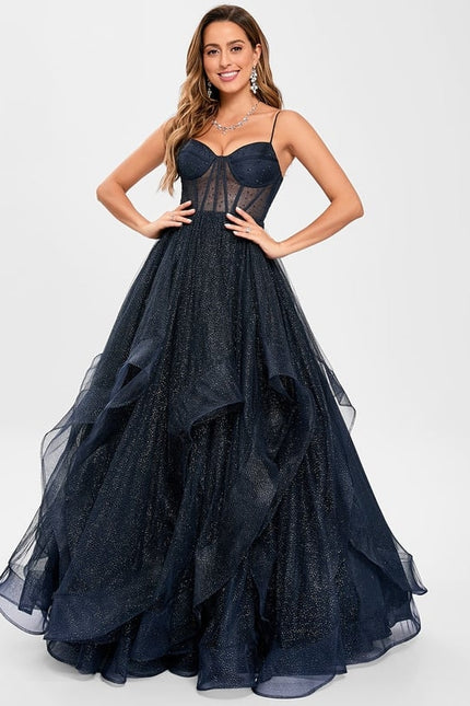 Robe De Bal De Bal Tulle Étoilé - gallery 1
