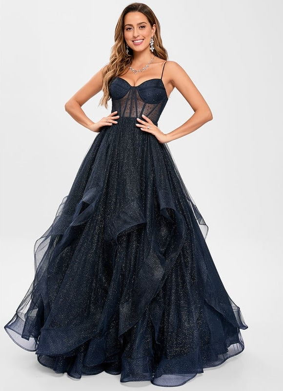Robe De Bal De Bal Tulle Étoilé - gallery 1