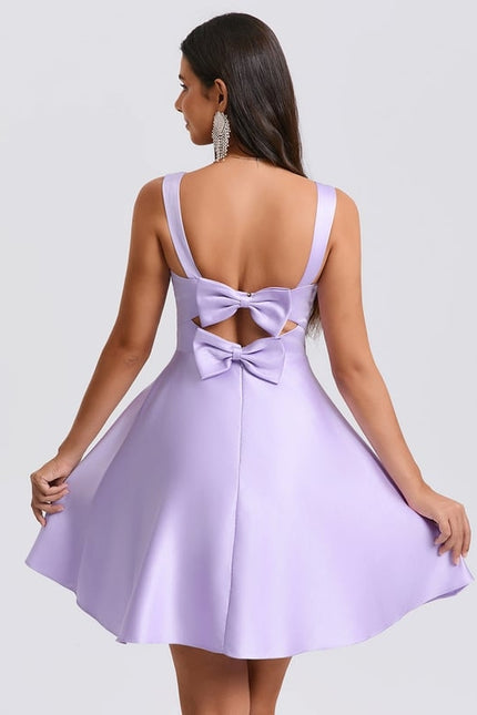 Robe De Bal Satin Lilas - gallery 4