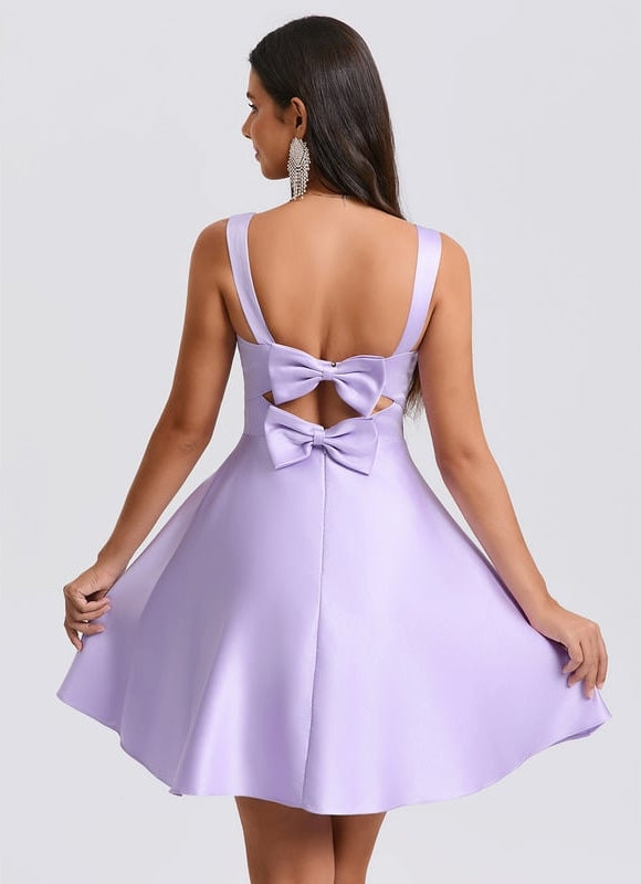 Robe De Bal Satin Lilas - gallery 4