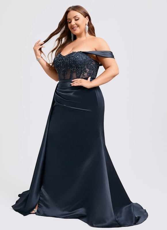 Robe De Bal Sirène Satinée - gallery 7