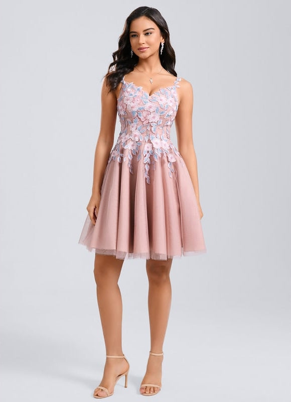 Robe De Bal Courte Tulle Brodée - gallery 5