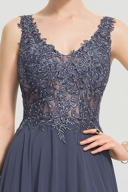 Robe De Bal Élégance Marine Satinée - gallery 5