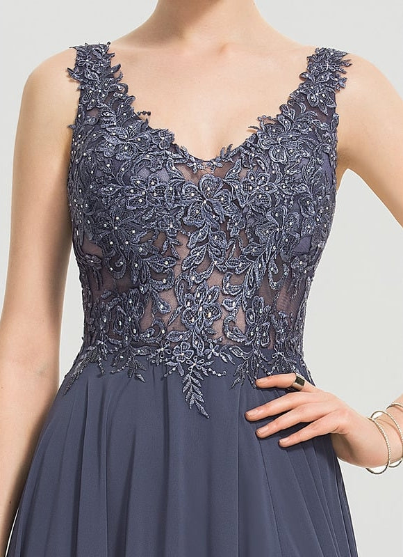 Robe De Bal Élégance Marine Satinée - gallery 5