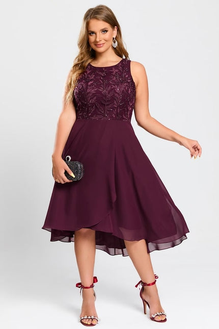 Robe De Bal Aubergine Flottante - gallery 8