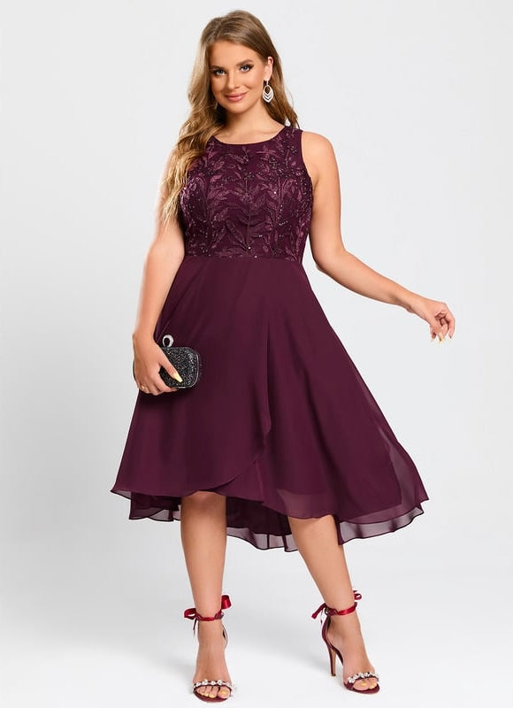 Robe De Bal Aubergine Flottante - gallery 8