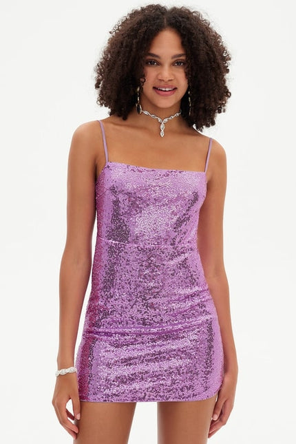 Robe De Bal Pailletée Violette - gallery 4