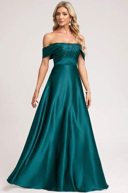 Robe De Bal Soirée Satin Émeraude