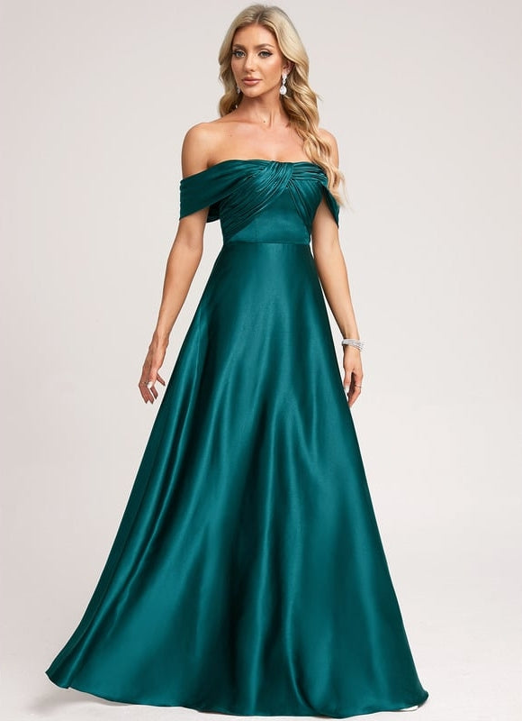 Robe De Bal Soirée Satin Émeraude