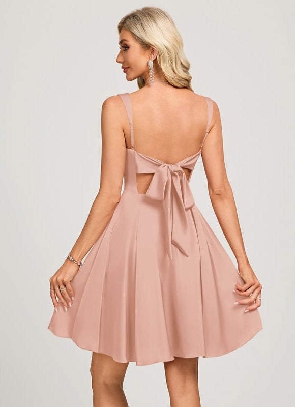 Robe De Bal Courte Rosée - gallery 1