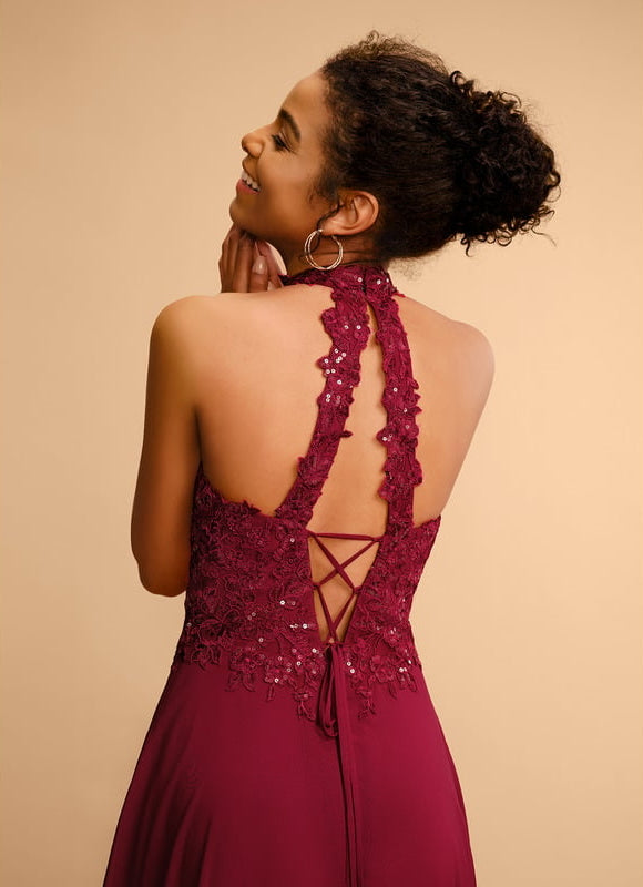 Robe De Bal Chic Bordeaux Aérien - gallery 4
