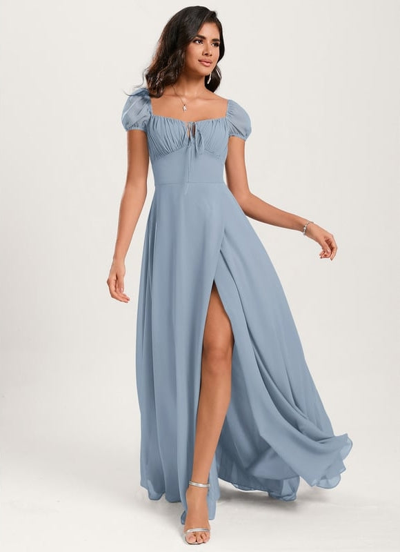 Robe De Bal Fluide Bleu Ciel