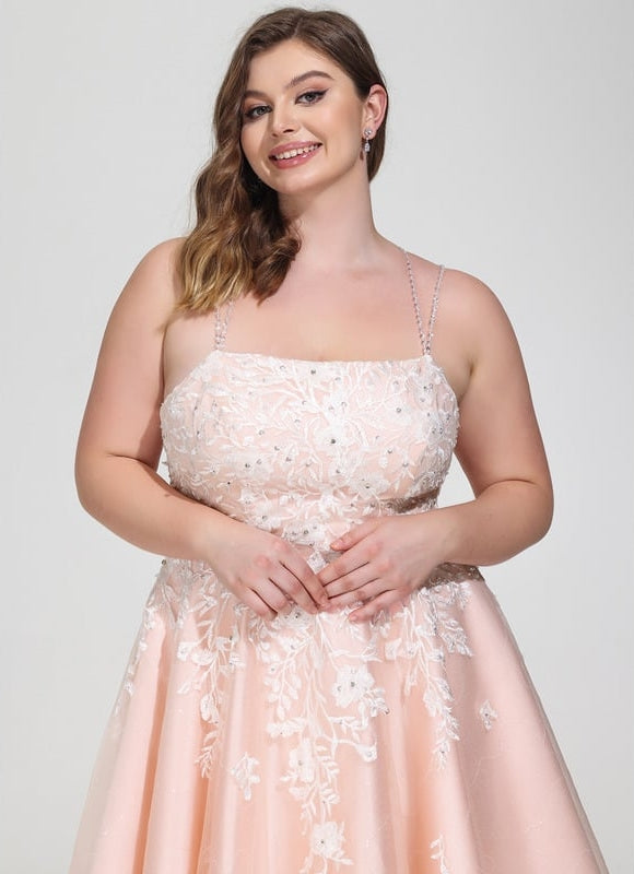 Robe De Bal Tulle Pêche Décorée - gallery 9