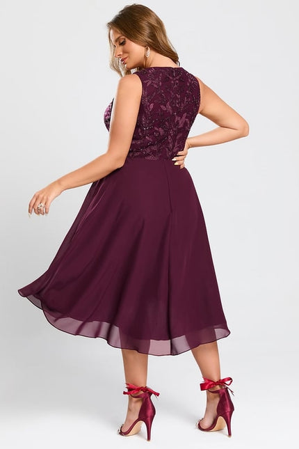 Robe De Bal Aubergine Flottante - gallery 7