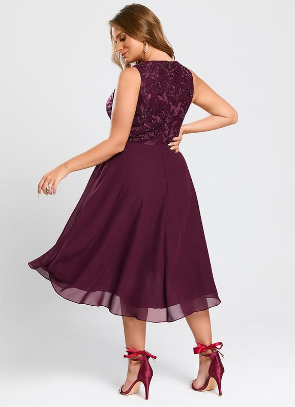 Robe De Bal Aubergine Flottante - gallery 7