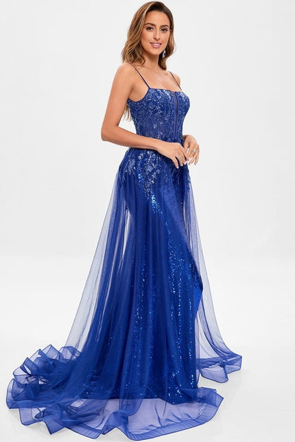 Robe De Bal Bleue Scintillante - gallery 5