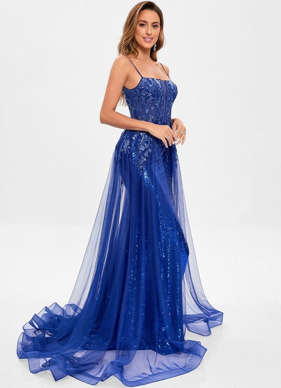 Robe De Bal Bleue Scintillante - gallery 5