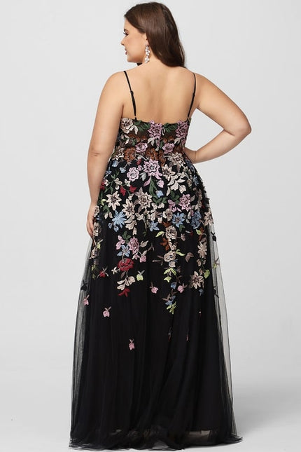 Robe De Bal Florale Tulle Noir - gallery 7
