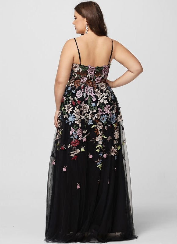 Robe De Bal Florale Tulle Noir - gallery 7
