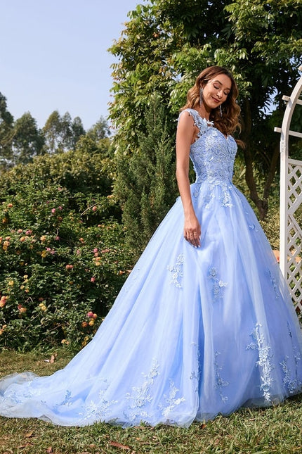 Robe De Bal Tulle Bleu Ciel - gallery 6
