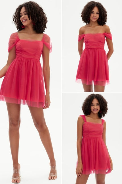 Robe De Bal Tulle Fuchsia