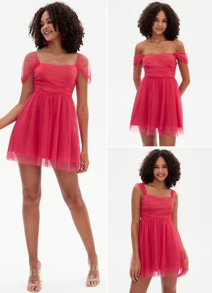 Robe De Bal Tulle Fuchsia