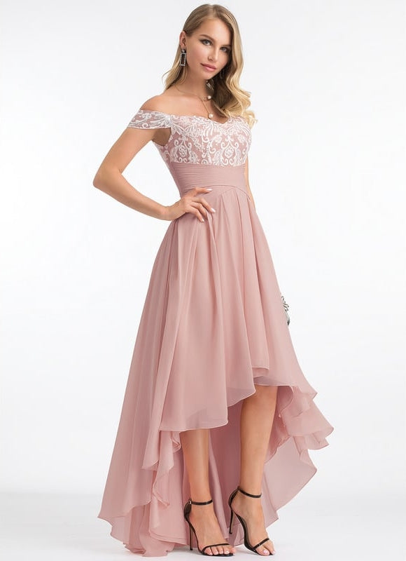 Robe De Bal Asymétrique Brodée - gallery 6