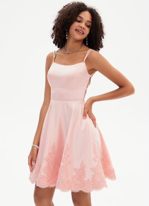 Robe De Bal De Bal En Satin Rose - gallery 5