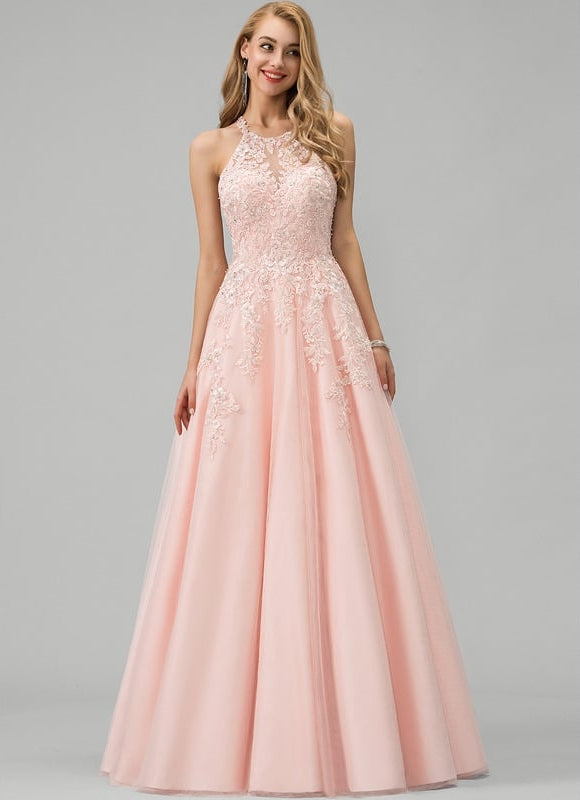 Robe De Bal De Bal Rose Ornée - gallery 4