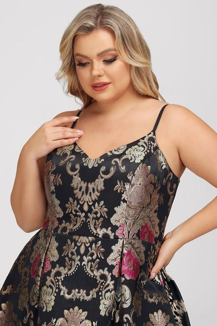 Robe De Bal Fleurie Noire - gallery 7