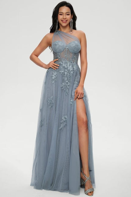 Robe De Bal Tulle Bleu Glacier