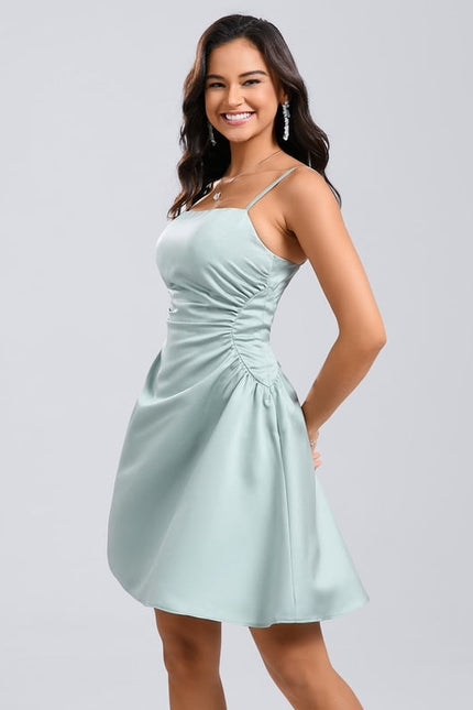 Robe De Bal Satin Vert Pâle - gallery 4