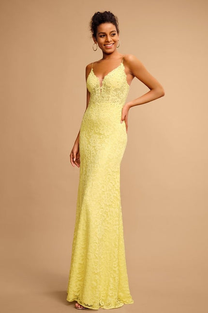 Robe De Bal Jaune Floral - gallery 3