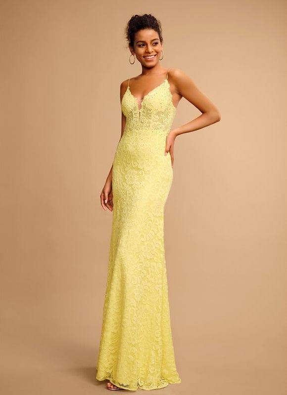 Robe De Bal Jaune Floral - gallery 3