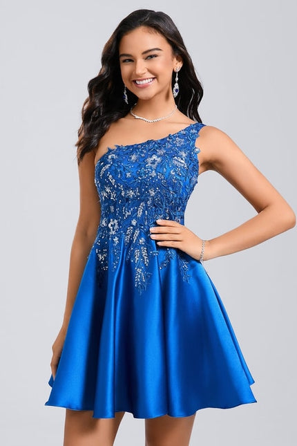 Robe De Bal Bleu Vif Ornée - gallery 4