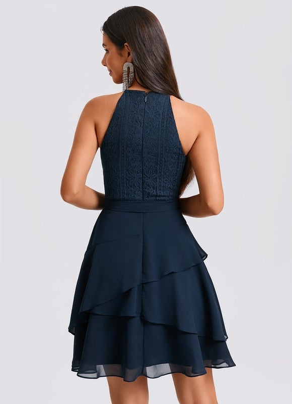 Robe De Bal À Volants Marine - gallery 6