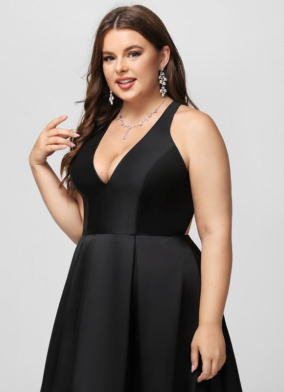 Robe De Bal Asymétrique Satinée - gallery 9