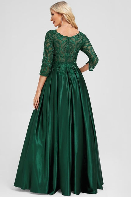 Robe De Bal Satinée Ornée - gallery 4